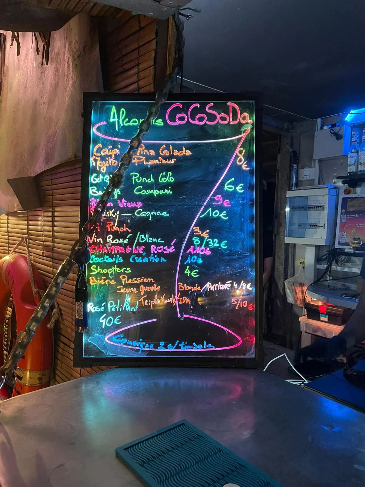 Notre menu de cocktails